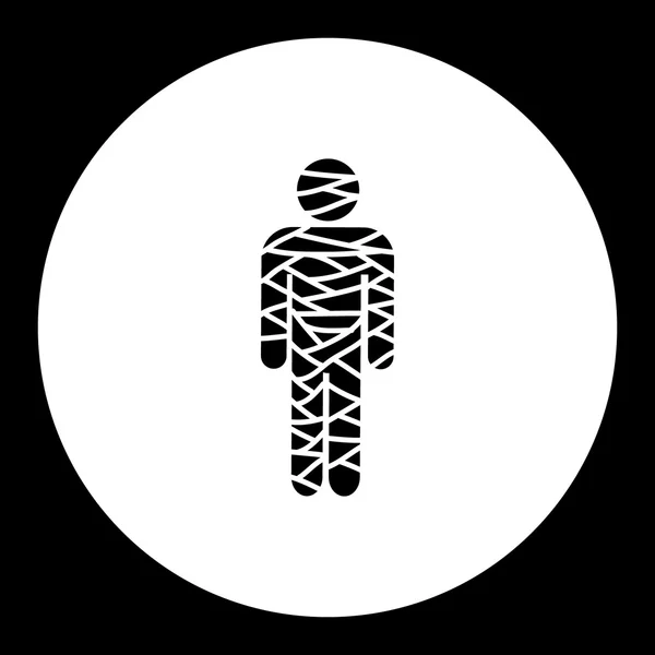 Zwart geïsoleerd oude mummie eenvoudige pictogram eps10 — Stockvector