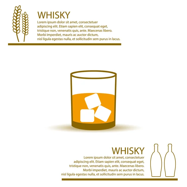 Uísque vidro cor simples infográficos tema eps10 — Vetor de Stock