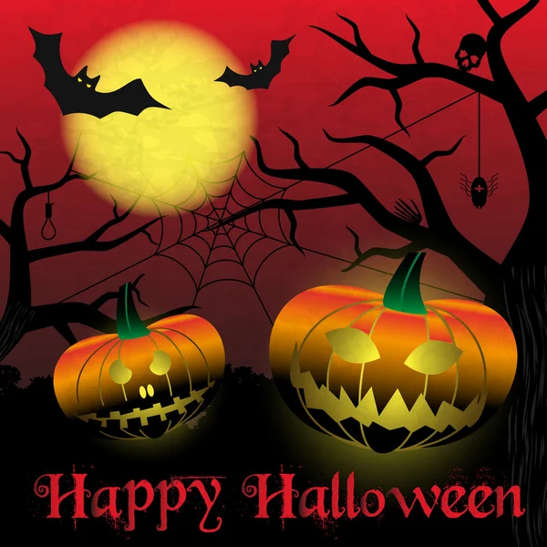 Happy halloween gesneden pompoenen en enge nacht achtergrond eps10 — Stockvector