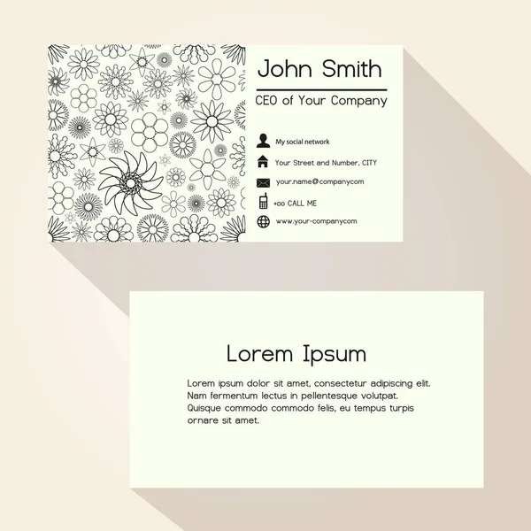 Résumé esquisse fleurs carte de visite design eps10 — Image vectorielle