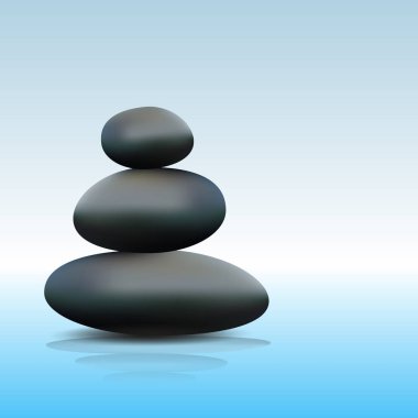 Stil zen stone mavi su eps10 yansıtan Japonya