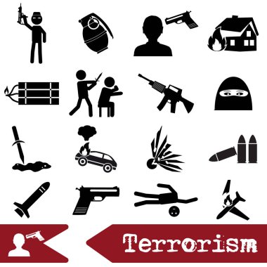terörizm Tema kümesi basit simge eps10