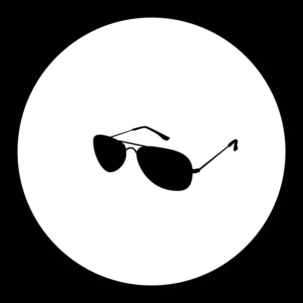 Piloto clássicos óculos de sol simples ícone preto eps10 —  Vetores de Stock