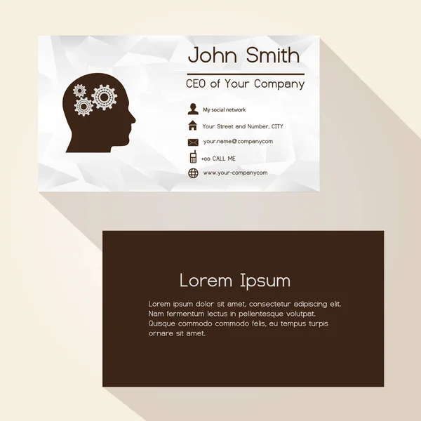 Papier blanc ridé brun carte de visite design eps10 — Image vectorielle