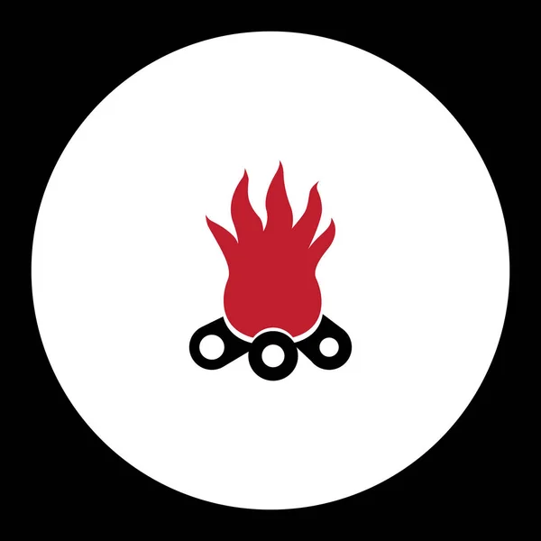 Ognisku czerwony czarny ikona prosty eps10 — Wektor stockowy