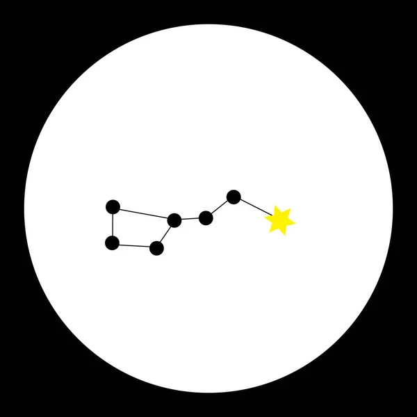 Konstelasi bintang dipper besar hitam ikon sederhana eps10 - Stok Vektor