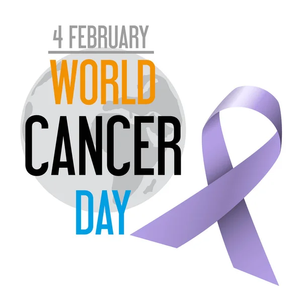 Journée mondiale du cancer célébration de la sensibilisation au cancer avec globe eps10 — Image vectorielle