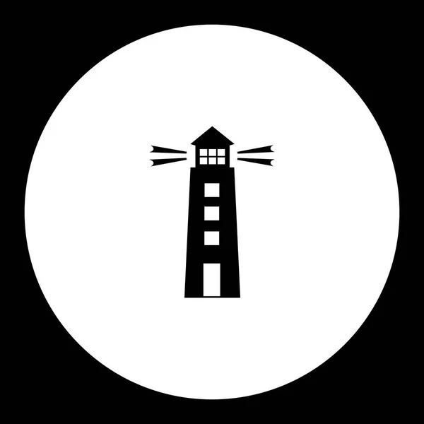 Навигационный маяк на море Черный простой значок eps10 — стоковый вектор