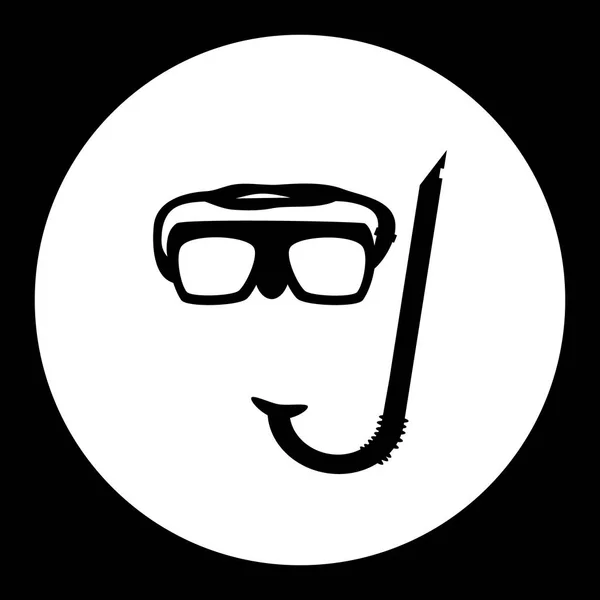 Gafas de buceo y snorkel negro icono simple eps10 — Vector de stock