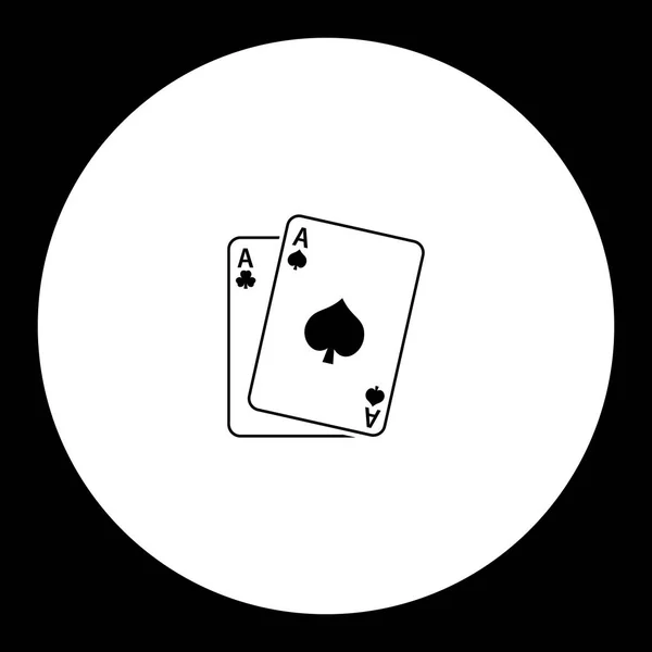 Jogar card aces preto ícone simples eps10 —  Vetores de Stock