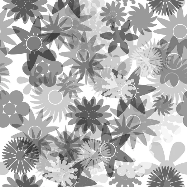 Seamless gray water colours simple floral pattern eps10 — Stock Vector