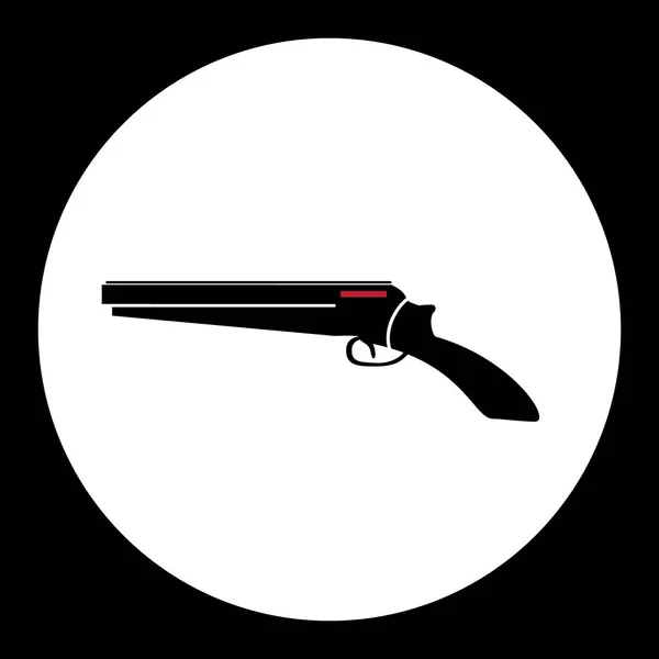 Rouge et noir simple pistolet lupara icône eps10 — Image vectorielle