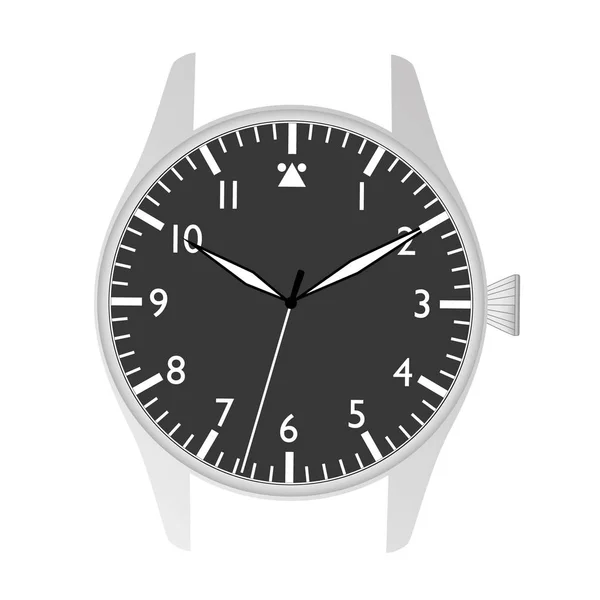 Simple deporte moderno piloto estilo negro caja del reloj y marcar el objeto eps10 — Archivo Imágenes Vectoriales
