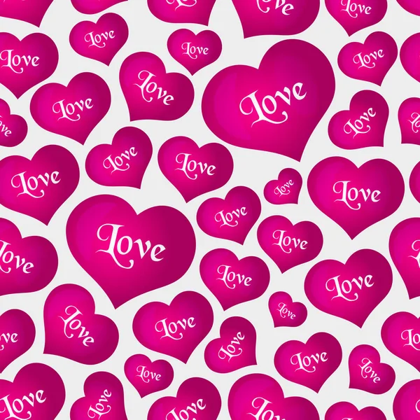 Pembe helyum balonları şekli sevgi ve Sevgililer seamless modeli eps10 için kalp — Stok Vektör