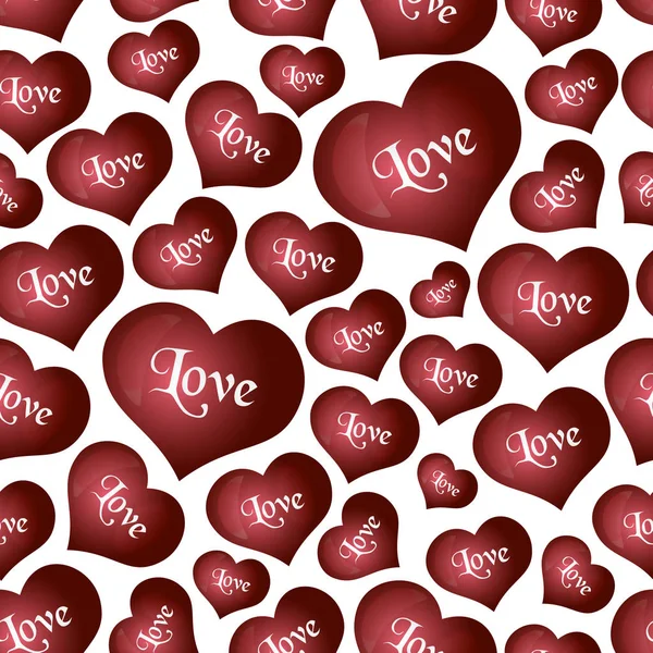 Piros hélium ballonok szív alakú szerelem és Valentin zökkenőmentes minta eps10 — Stock Vector