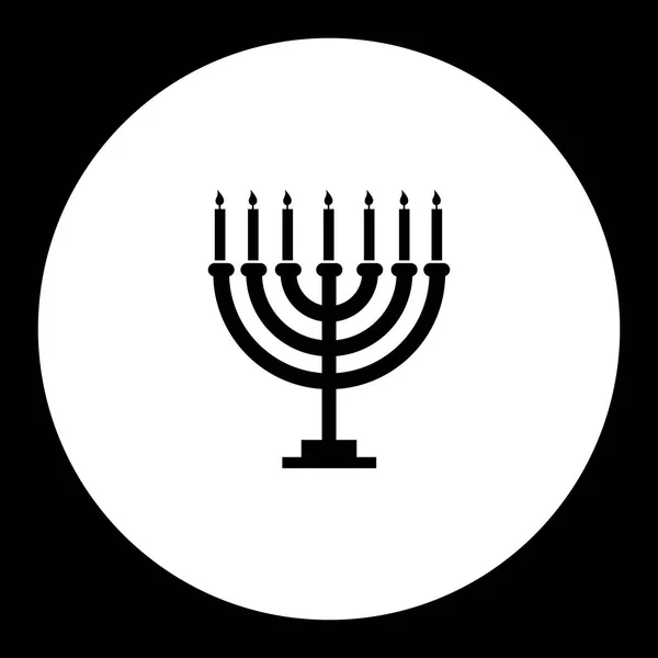 Eps10 ikona na białym tle proste Świecznik czarny historyczną religię — Wektor stockowy
