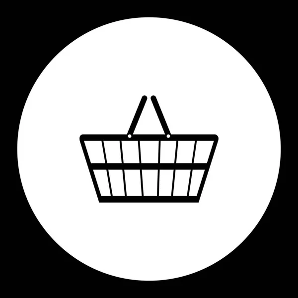 黒い手ショッピングカート シンプルな分離アイコン eps10 — ストックベクタ