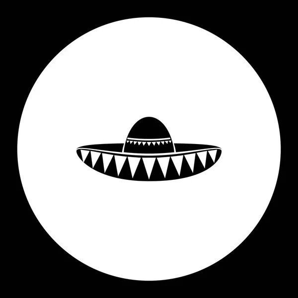 Sombrero mexicano negro simple icono eps10 — Vector de stock