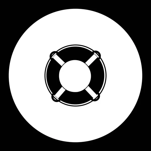 Salvavidas anillo simple negro aislado icono eps10 — Vector de stock