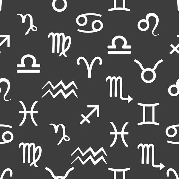 Signos del zodiaco para la astrología conjunto simple de iconos patrón sin costura eps10 — Archivo Imágenes Vectoriales