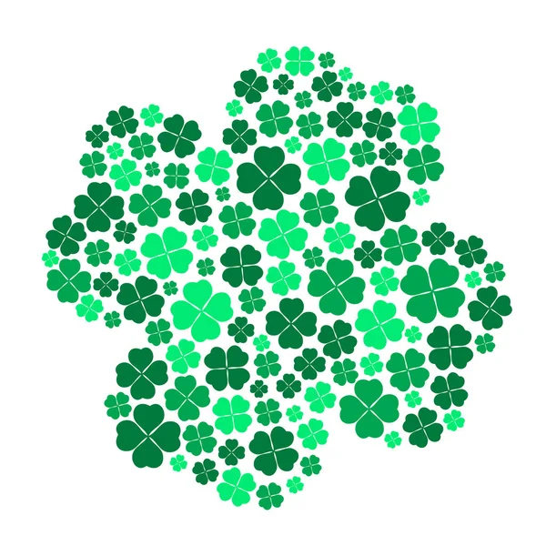 多くの幸せな eps10 の様々 な緑のクローバーの — ストックベクタ