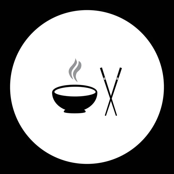 Tazón de comida caliente y japón alimentos palo aislado icono eps10 — Vector de stock