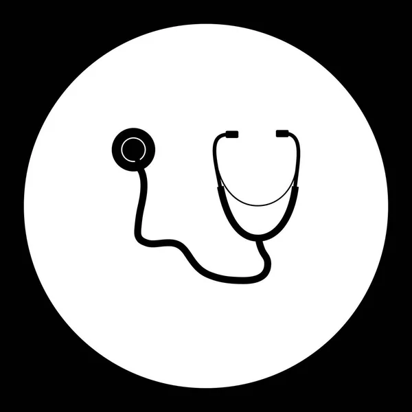 Herramienta de examen médico estetoscopio simple icono aislado negro eps10 — Vector de stock