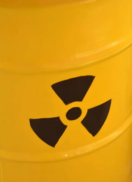 radioactive yellow barrel of waste detail photography