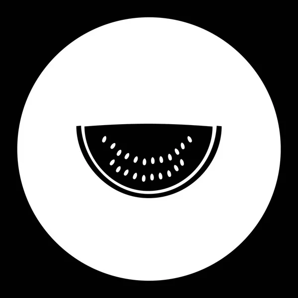 Kus meloun ovoce jednoduché černé izolované ikonu eps10 — Stockový vektor