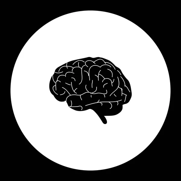 Organo cerebrale umano medico semplice icona nera eps10 — Vettoriale Stock