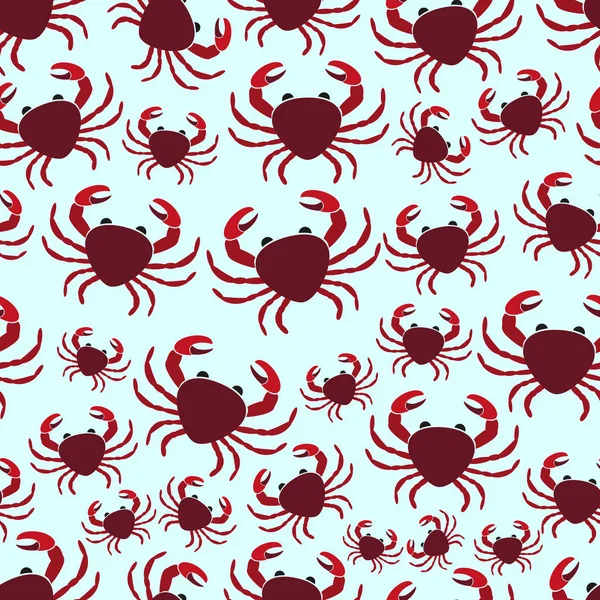 빨간 게 바다 동물 간단한 원활한 패턴 eps10 — 스톡 벡터