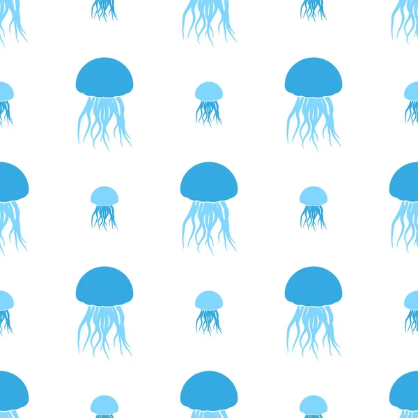 Blue jellyfis semplice modello senza soluzione di continuità vettore eps10 — Vettoriale Stock