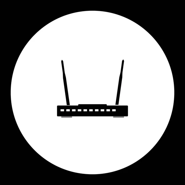 Router de red conputer inalámbrico icono negro simple eps10 — Vector de stock
