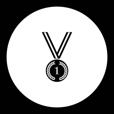 madalya kazanan basit siluet siyah simge eps10 için