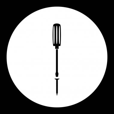 vida ve scrwedriver basit siluet siyah simgesi eps10