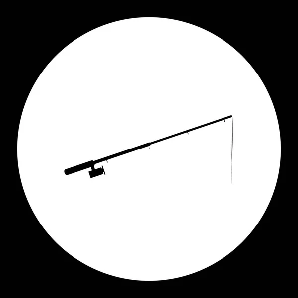 Haste de pesca silhueta simples ícone preto eps10 — Vetor de Stock
