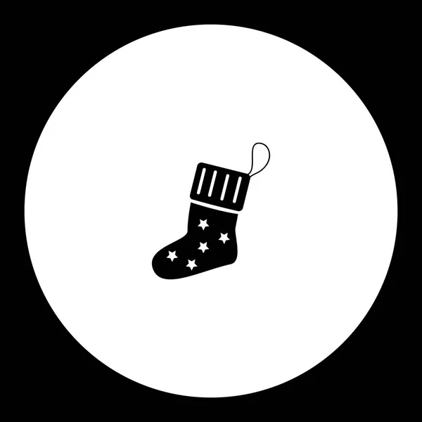 Winter christmas sock simple silhouette black icon eps10 — Stock Vector