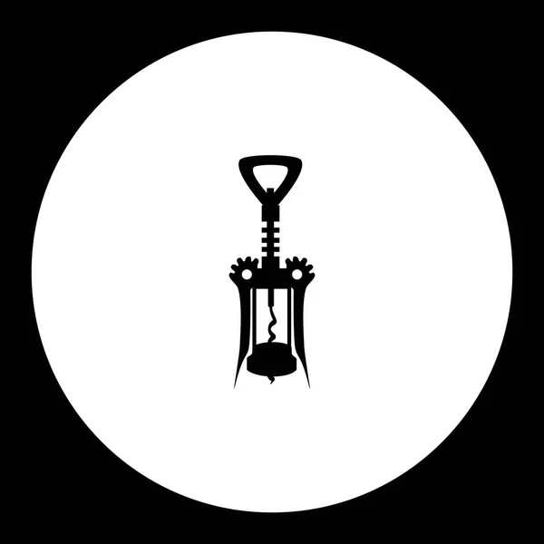 Ein Korkenzieher einfache Silhouette schwarzes Symbol eps10 — Stockvektor