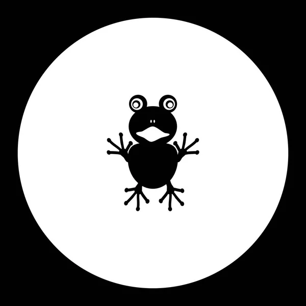 One little frog simple silhouette black icon eps10 — Stock Vector