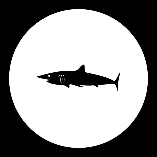 Акула рибка простий силует чорний значок eps10 — стоковий вектор