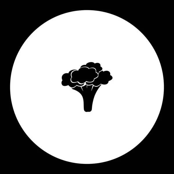Brócoli vegetal silueta simple icono negro eps10 — Vector de stock