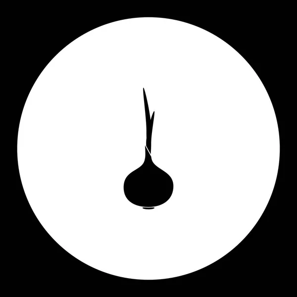 Cebolla vegetal silueta simple icono negro eps10 — Vector de stock