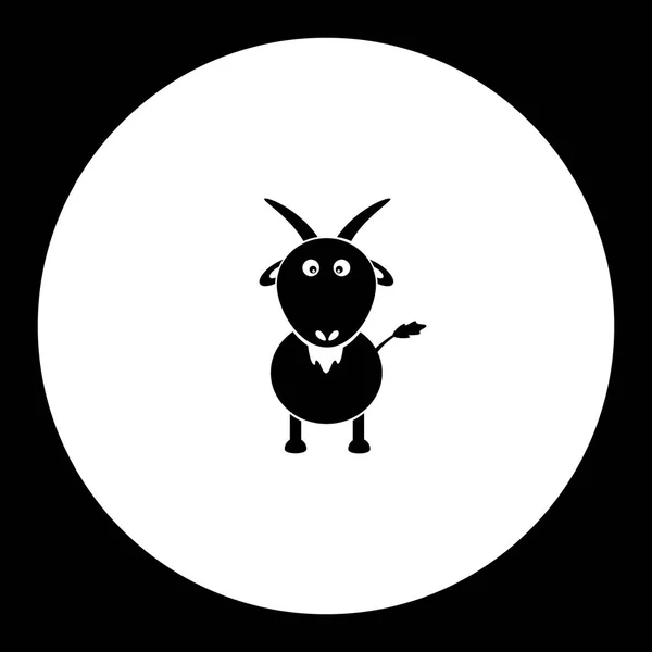 Goat cartoon simple silhouette black icon eps10 — Stock Vector