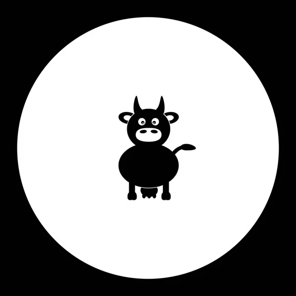 Cow cartoon simple silhouette black icon eps10 — Stock Vector