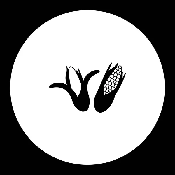 Planta de maíz silueta simple icono negro eps10 — Vector de stock