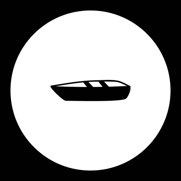 Pequeno barco silhueta simples ícone preto eps10 — Vetor de Stock