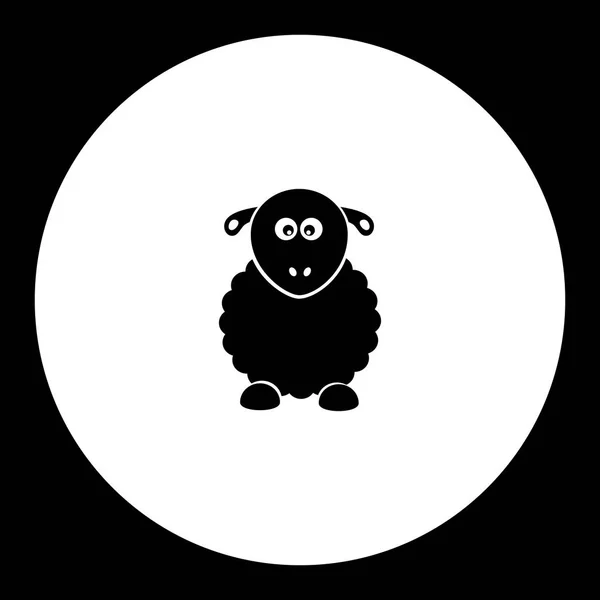 Sheep from farm simple silhouette black icon eps10 — Stock Vector