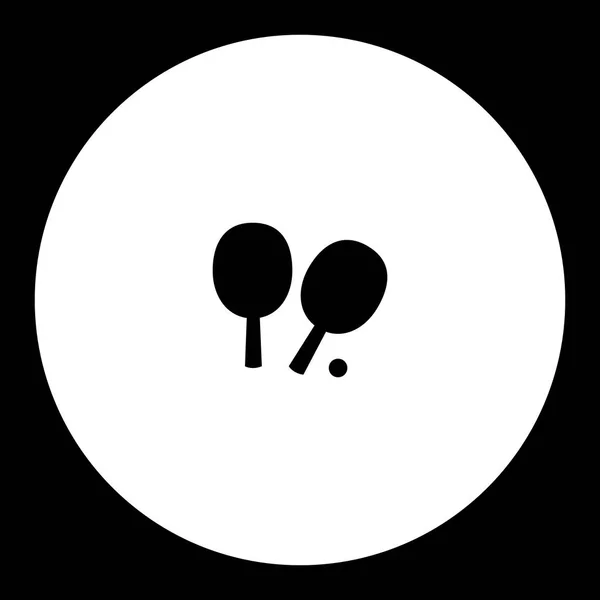 Ping pong silueta simple icono negro eps10 — Vector de stock