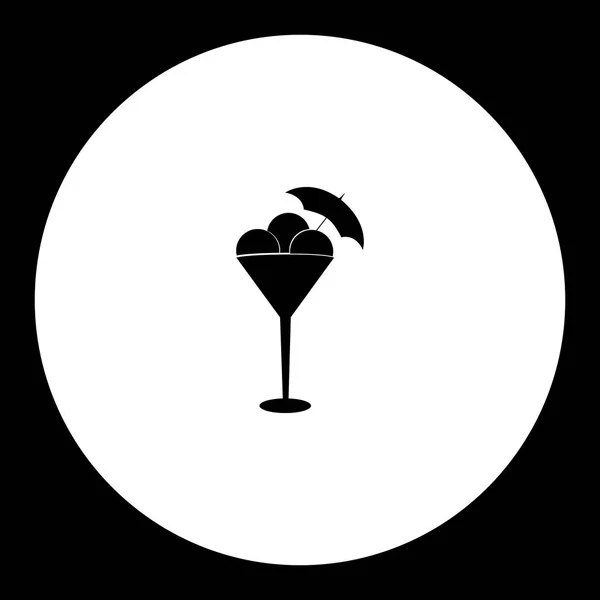 Taza de helado silueta simple icono negro eps10 — Vector de stock