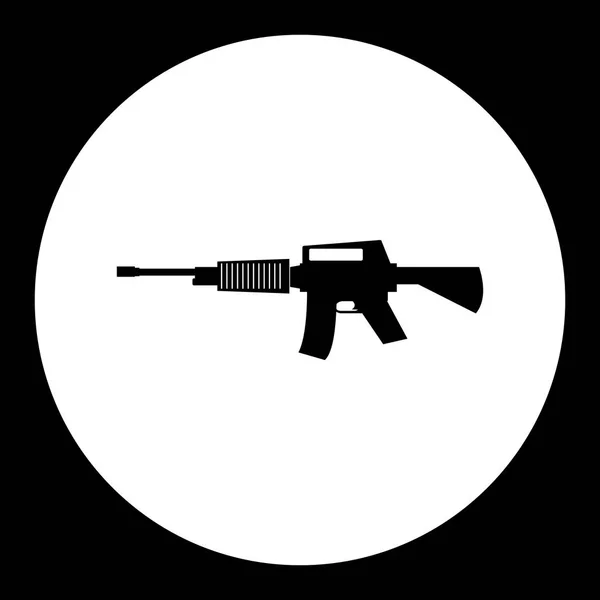 Ametralladora del ejército silueta simple icono negro eps10 — Vector de stock
